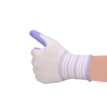 Hespax Anti-slip Latex Foam White Purple Work Gloves